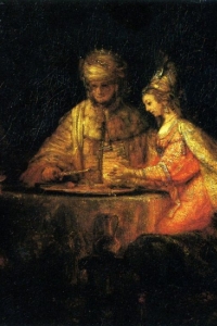 Рембрандт. Есфирь, Артаксеркс и Аман. 1660 г.