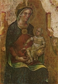 Матерь с младенцем. Мастерская Паоло Венециано. Венецианский художник. 1324-1362 гг.