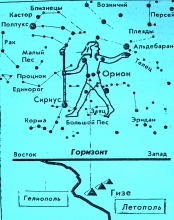 Проекция созвездия Орион на пирамиды плато Гизы
