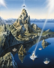 Картина 'Богиня Лакшми, Небесное озеро и пещера Посвящения', А. Рекуненко